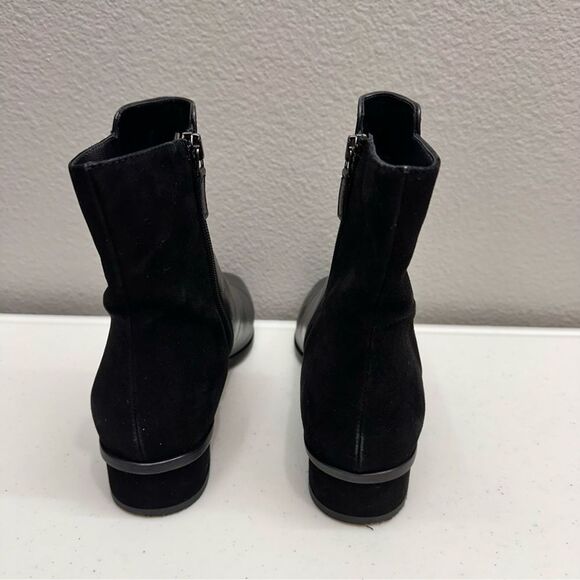 Aquatalia Boots Size 9 Lucia Black Ankle Womens Leather Suede Fall - Picture 5 of 8